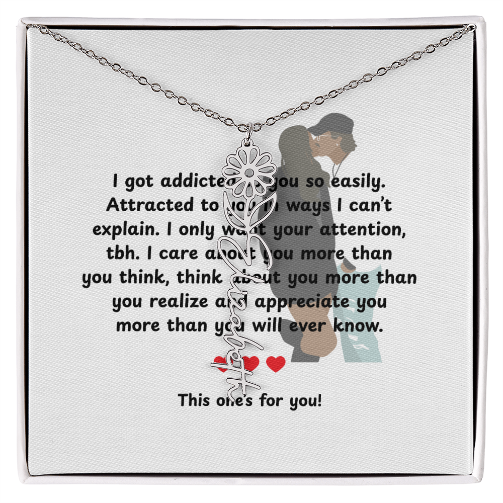 Personalized This One's For You Flower Name Necklace