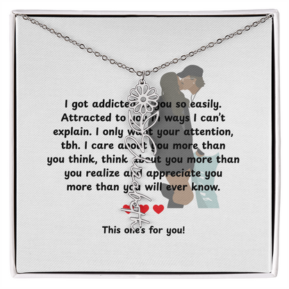 Personalized This One's For You Flower Name Necklace