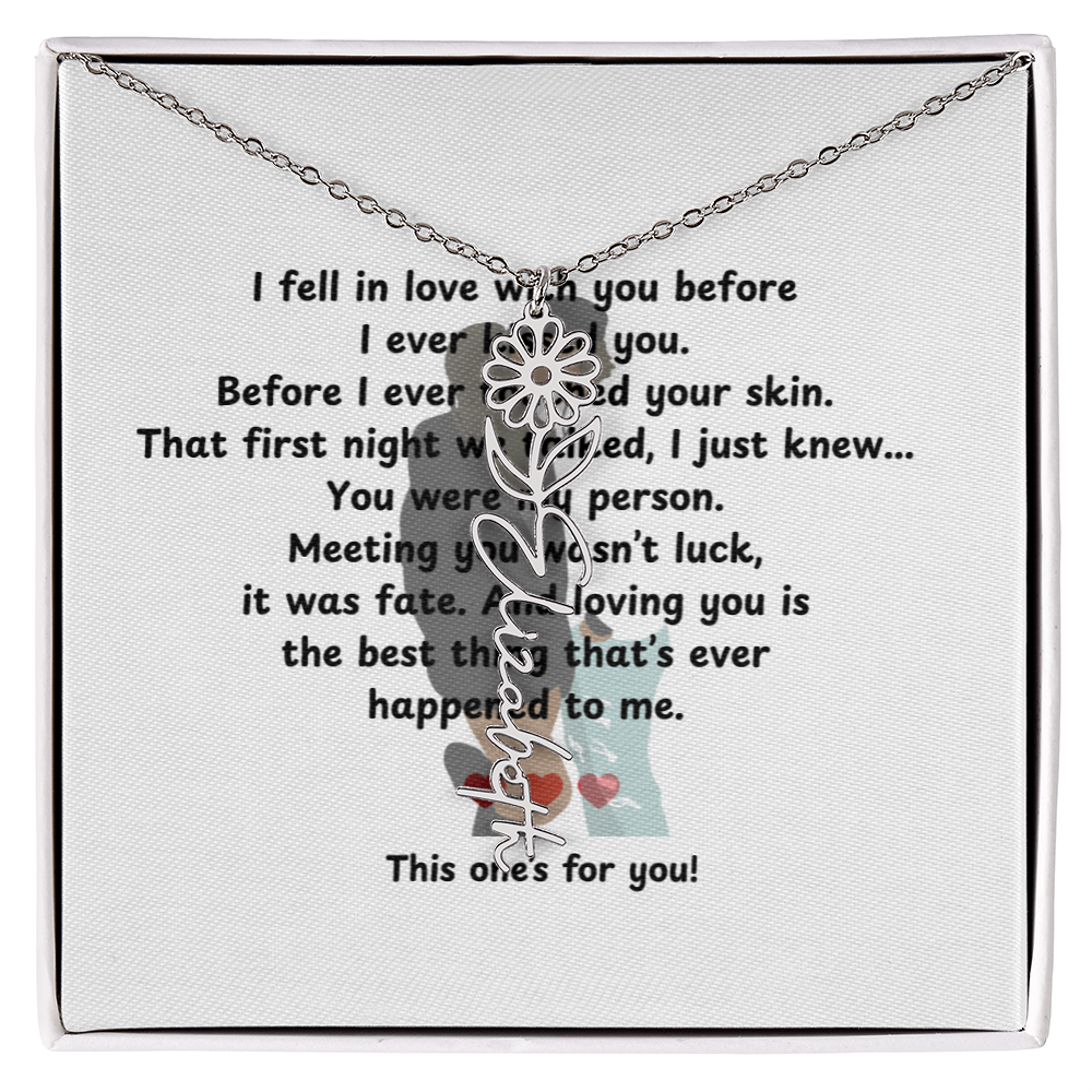 Personalized This One's For You Flower Name Necklace