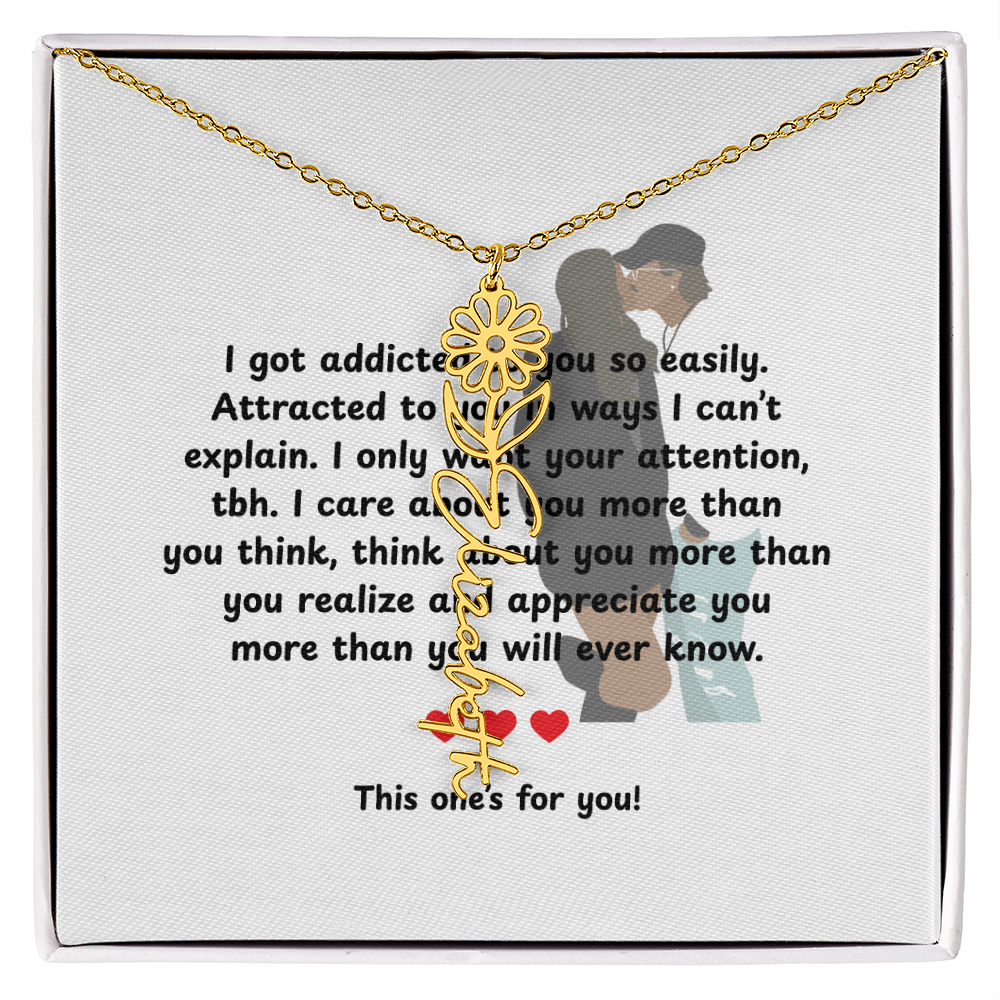 Personalized This One's For You Flower Name Necklace