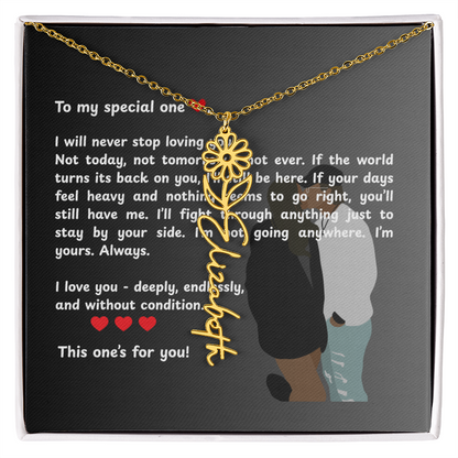 Personalized This One's For You Flower Name Necklace