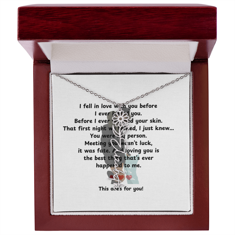 Personalized This One's For You Flower Name Necklace