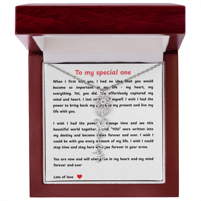 Personalized To My Special One Flower Name Necklace