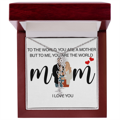 Personalized Mom Flower Name Necklace