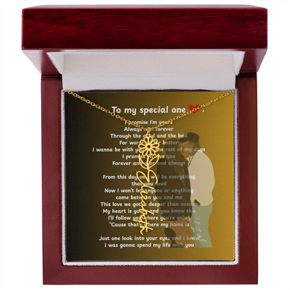 Personalized To My Special One Flower Name Necklace