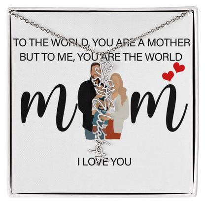 Personalized Mom Flower Name Necklace
