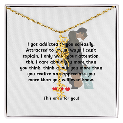 Personalized This One's For You Flower Name Necklace