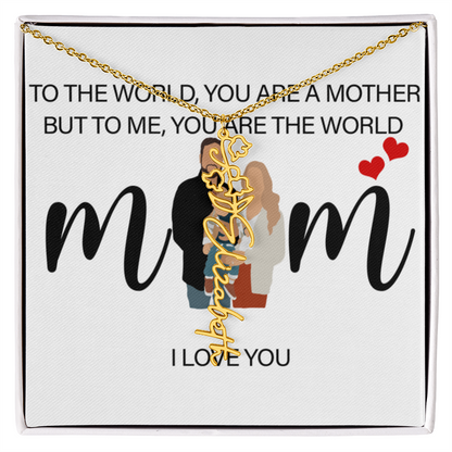 Personalized Mom Flower Name Necklace