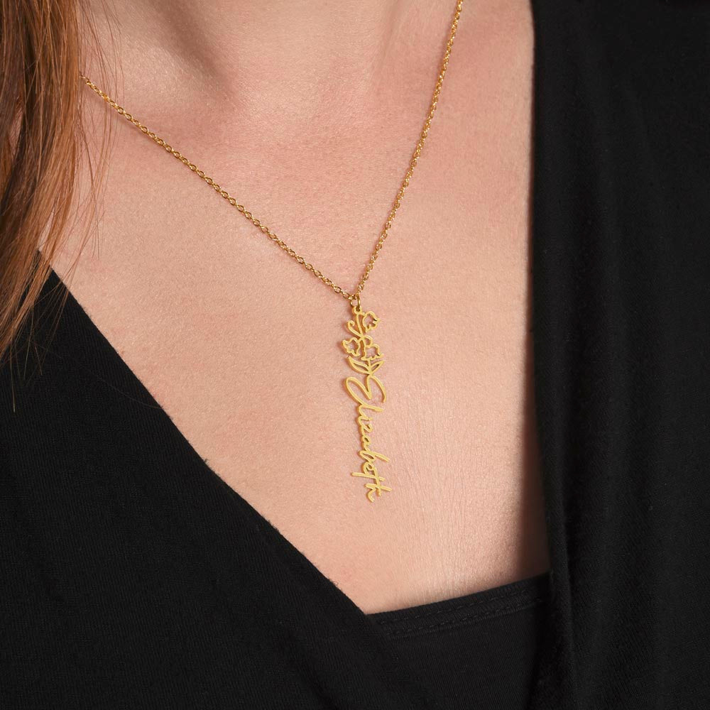 Personalized This One's For You Flower Name Necklace