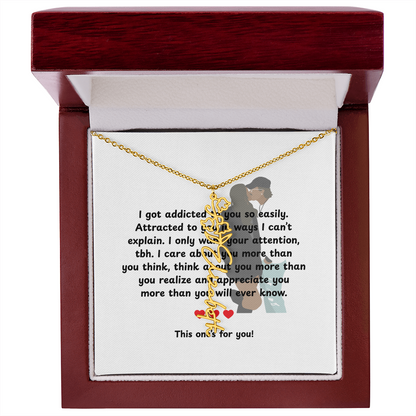 Personalized This One's For You Flower Name Necklace