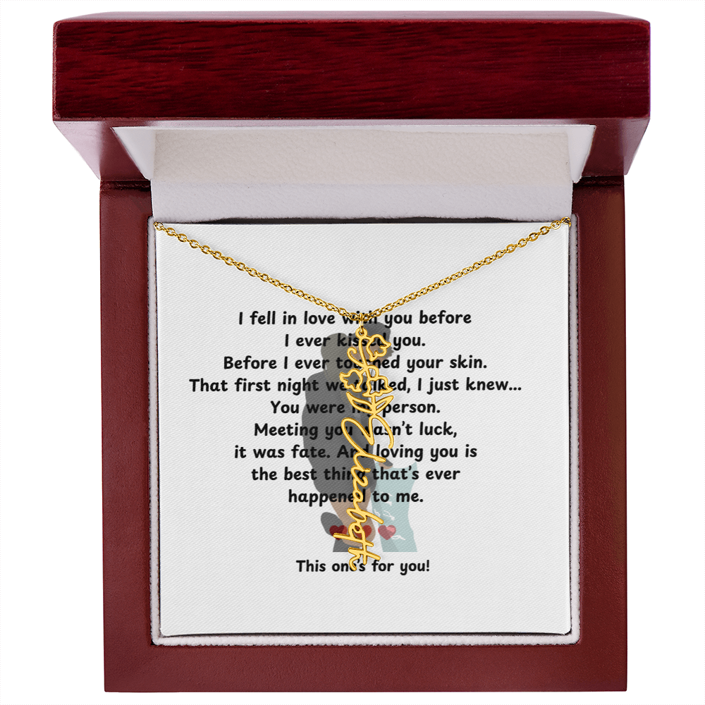 Personalized This One's For You Flower Name Necklace