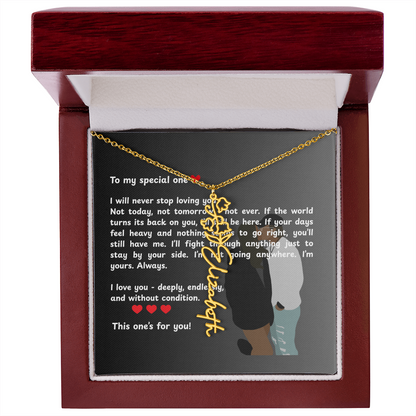 Personalized This One's For You Flower Name Necklace
