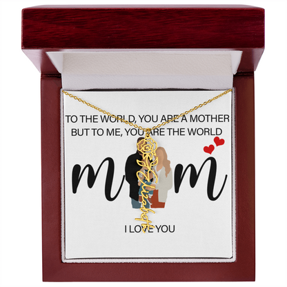 Personalized Mom Flower Name Necklace