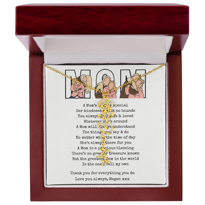 Personalized Mom Flower Name Necklace