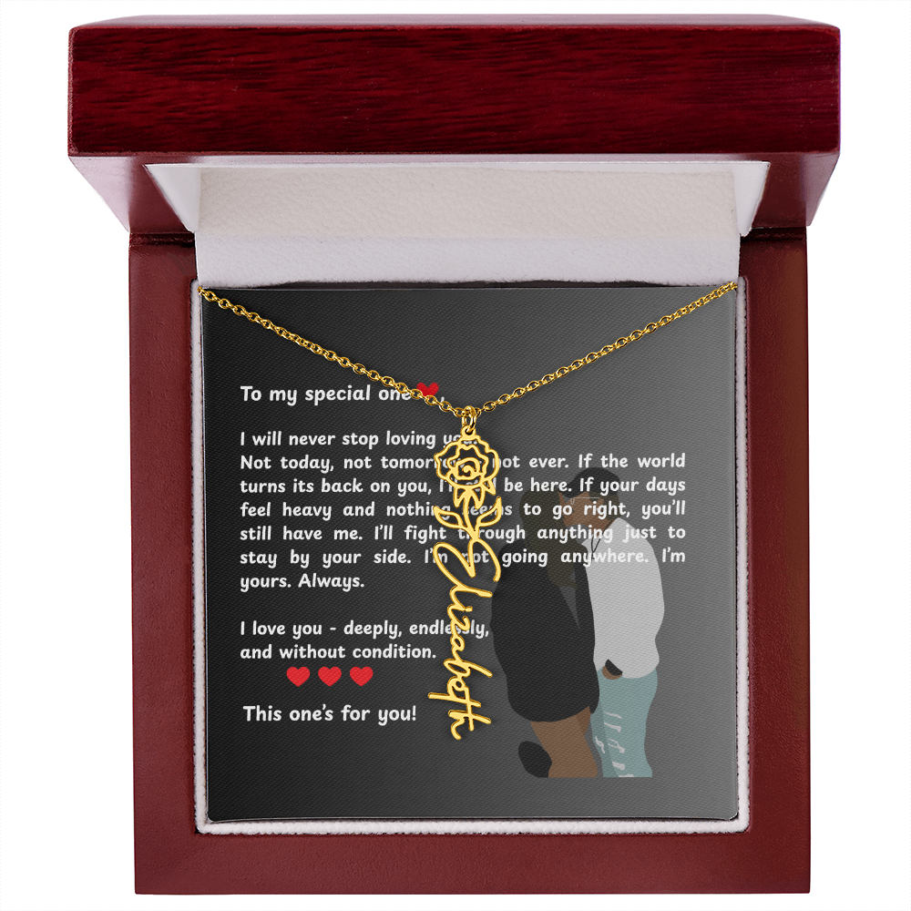 Personalized This One's For You Flower Name Necklace