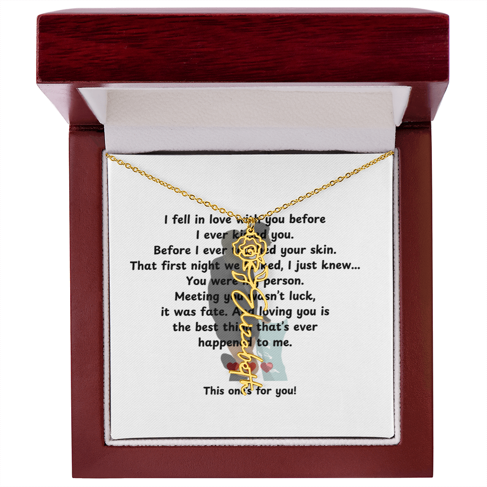 Personalized This One's For You Flower Name Necklace