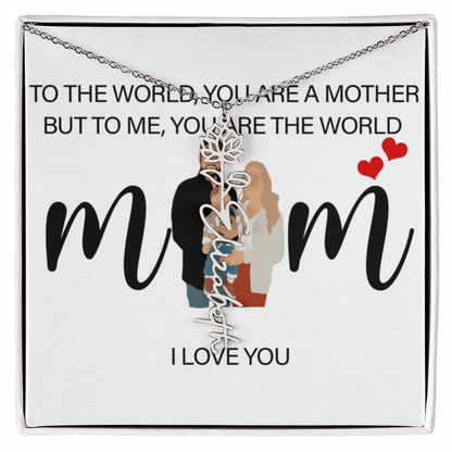 Personalized Mom Flower Name Necklace