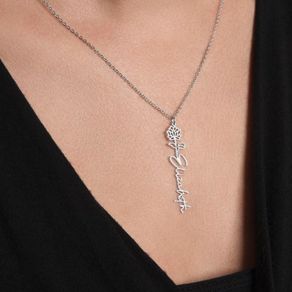 Personalized This One's For You Flower Name Necklace