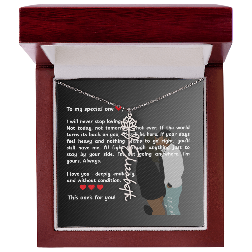 Personalized This One's For You Flower Name Necklace