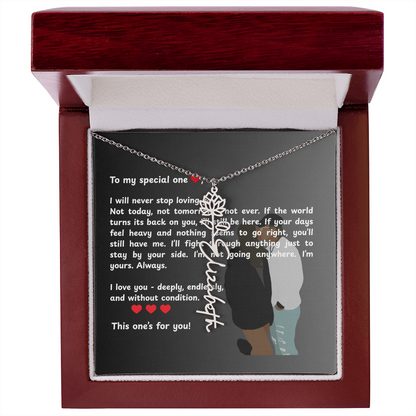 Personalized This One's For You Flower Name Necklace