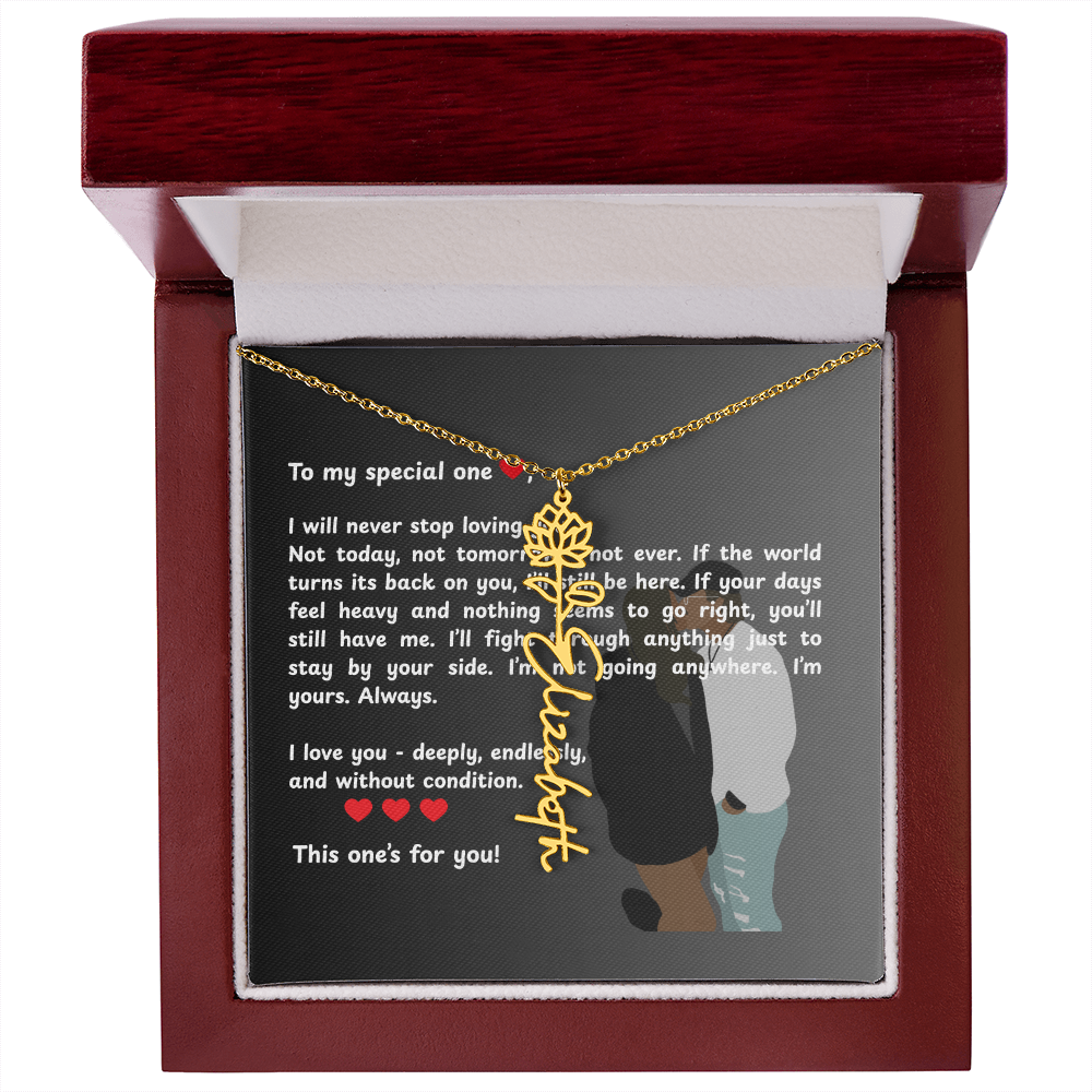 Personalized This One's For You Flower Name Necklace