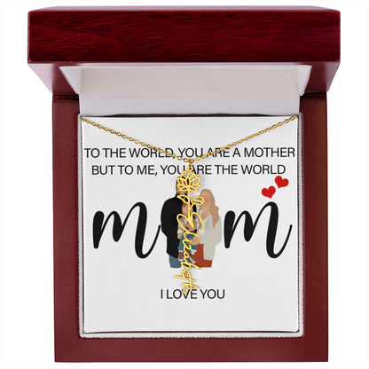 Personalized Mom Flower Name Necklace