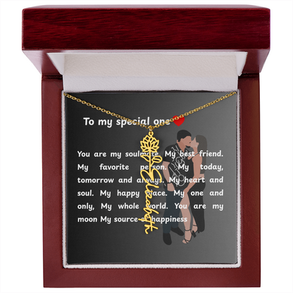 Personalized To My Special One Flower Name Necklace
