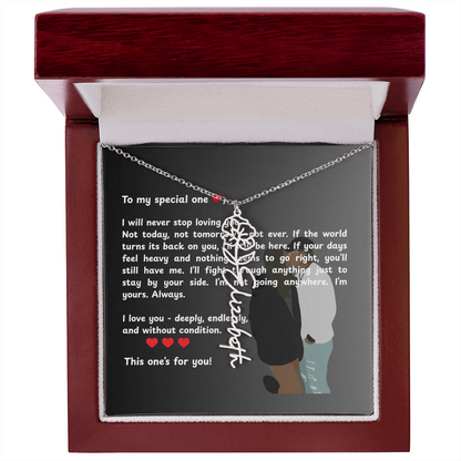 Personalized This One's For You Flower Name Necklace