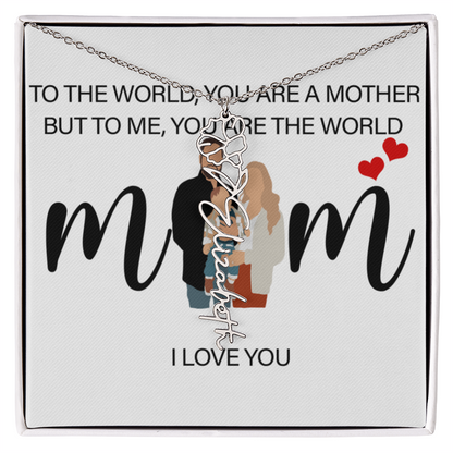 Personalized Mom Flower Name Necklace