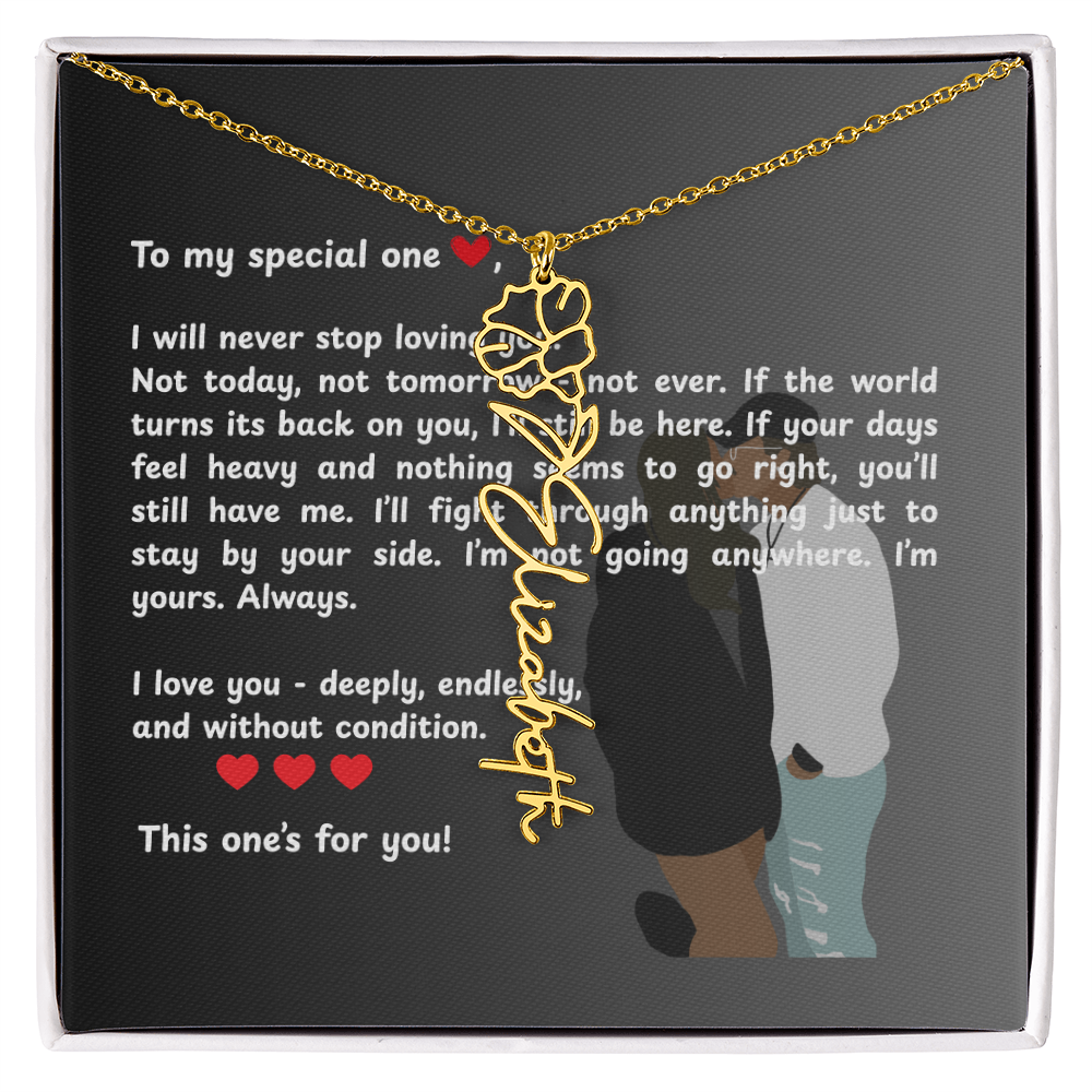 Personalized This One's For You Flower Name Necklace