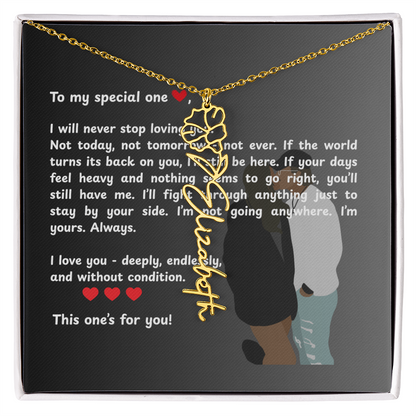 Personalized This One's For You Flower Name Necklace