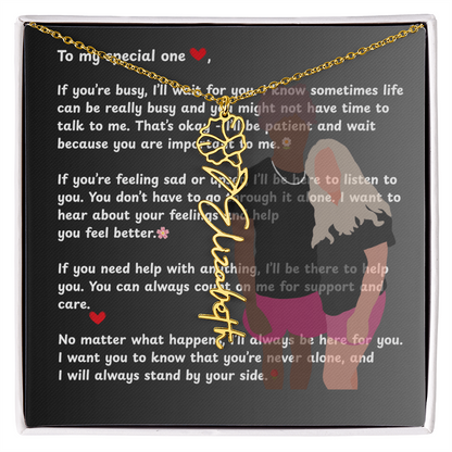 Personalized To My Special One Flower Name Necklace