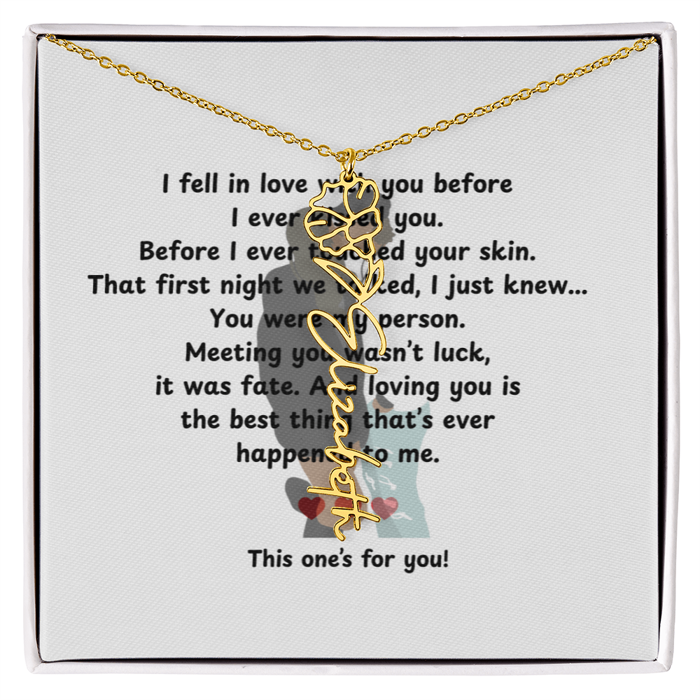 Personalized This One's For You Flower Name Necklace