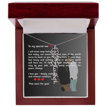 Personalized This One's For You Flower Name Necklace