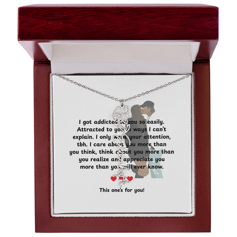 Personalized This One's For You Flower Name Necklace