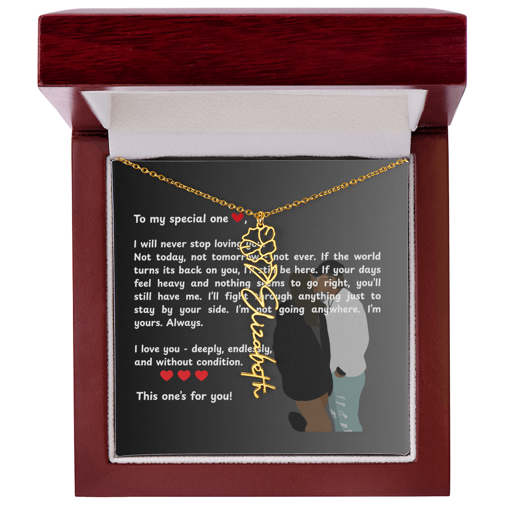 Personalized This One's For You Flower Name Necklace