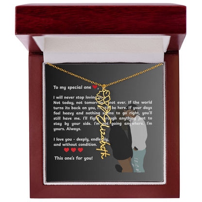 Personalized This One's For You Flower Name Necklace