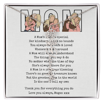 Personalized Mom Flower Name Necklace