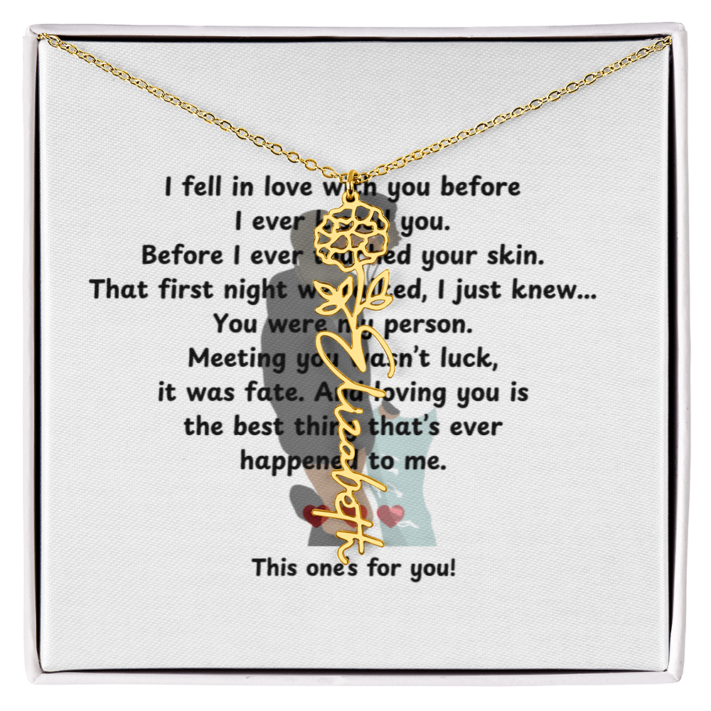 Personalized This One's For You Flower Name Necklace