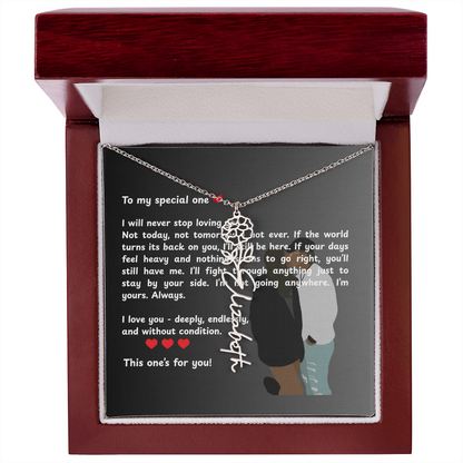 Personalized This One's For You Flower Name Necklace