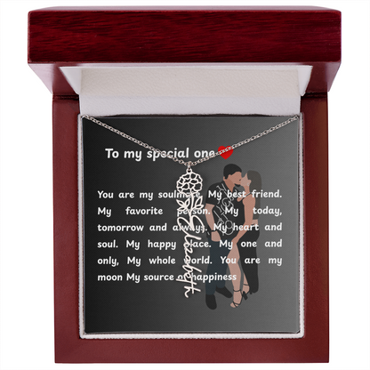 Personalized To My Special One Flower Name Necklace