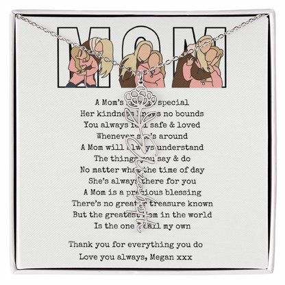 Personalized Mom Flower Name Necklace