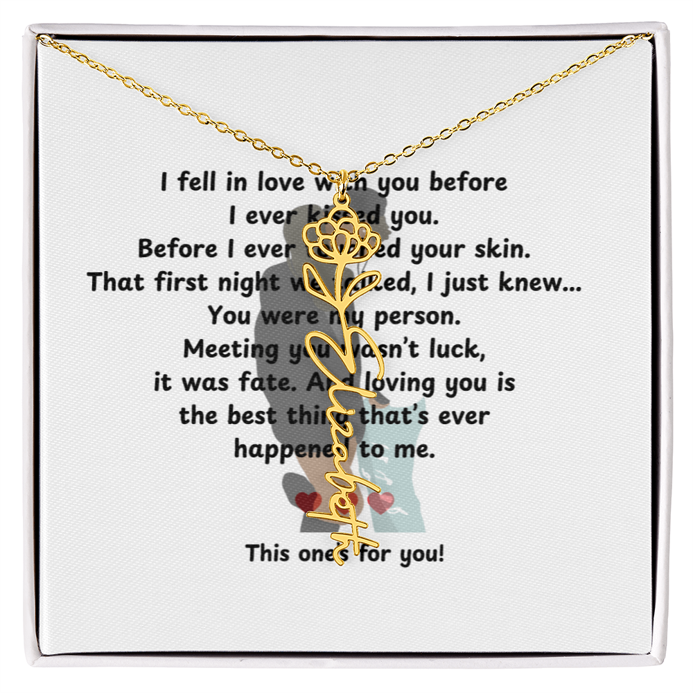 Personalized This One's For You Flower Name Necklace