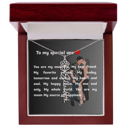 Personalized To My Special One Flower Name Necklace