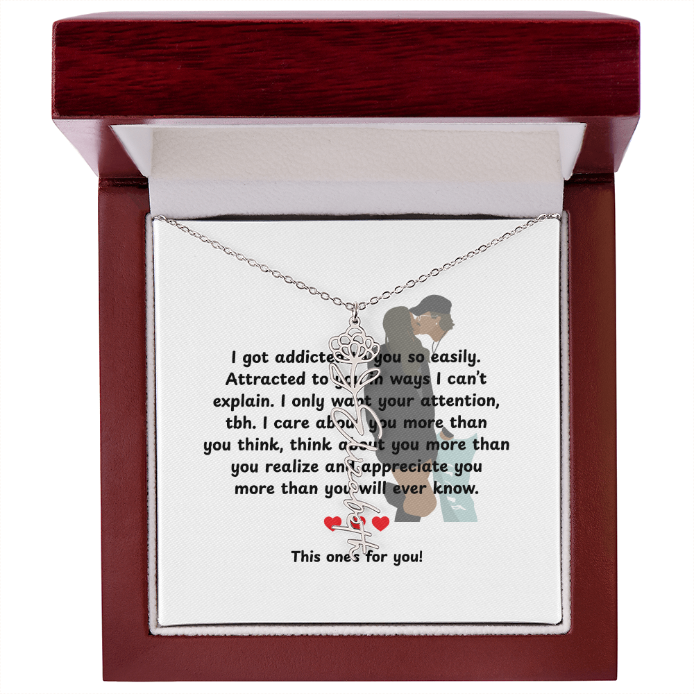 Personalized This One's For You Flower Name Necklace
