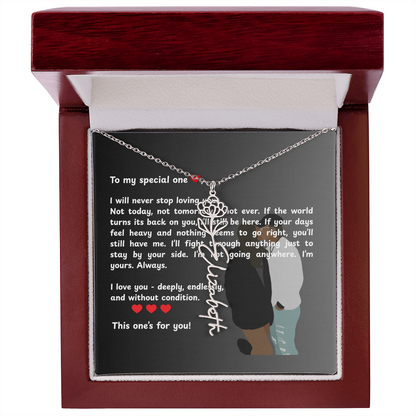 Personalized This One's For You Flower Name Necklace