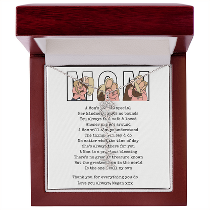 Personalized Mom Flower Name Necklace