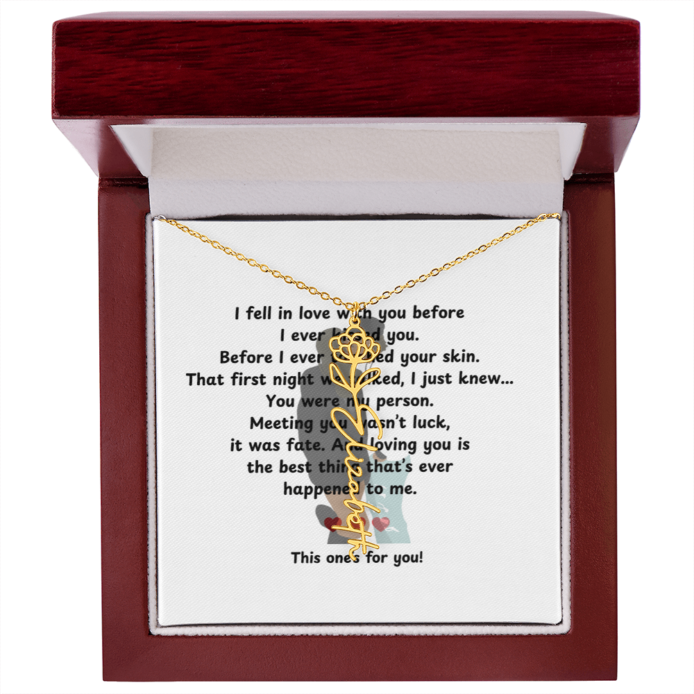 Personalized This One's For You Flower Name Necklace
