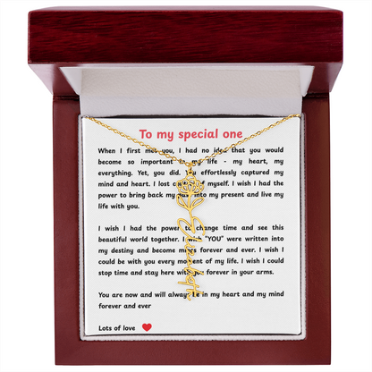 Personalized To My Special One Flower Name Necklace