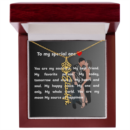 Personalized To My Special One Flower Name Necklace